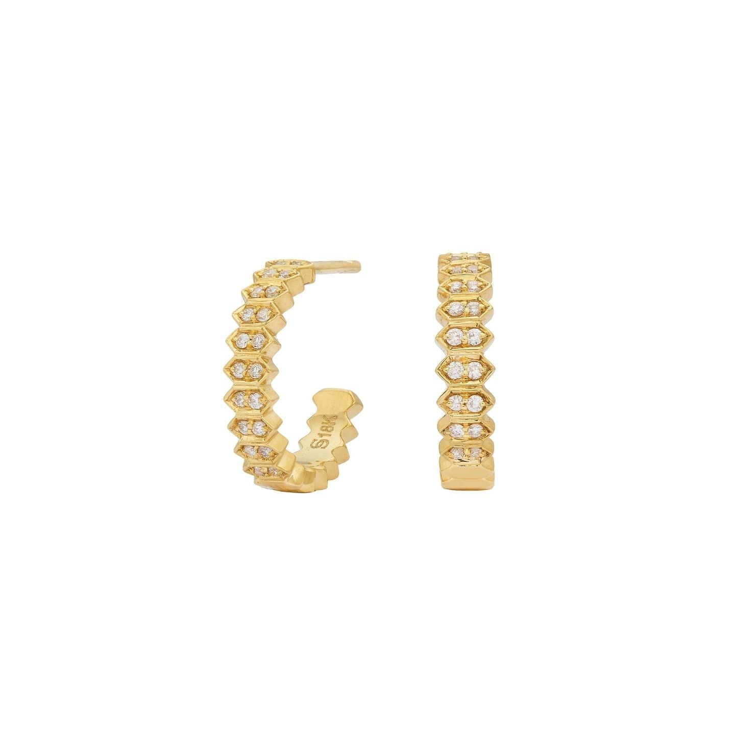 Abacus White Diamond Hoops