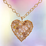 Confetti Heart Multi-Color Diamond Pendant