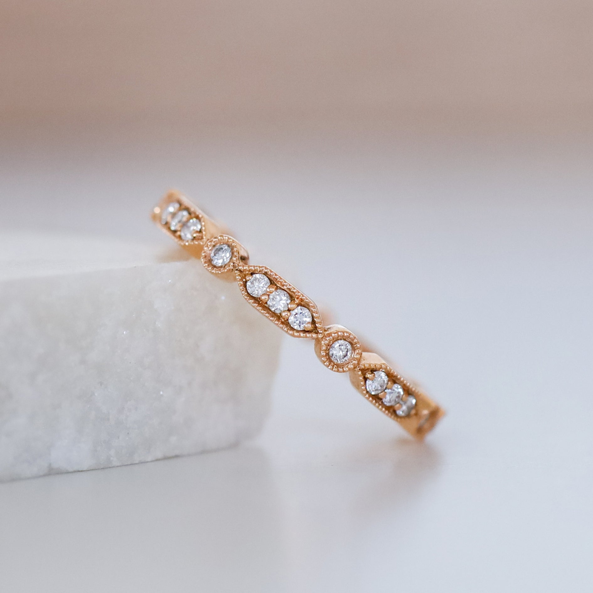 18K Rose Gold No. 74 Curated Ring Stack | Sethi Couture 18K Rose Gold No. 74 Curated Ring Stack | Sethi Couture
