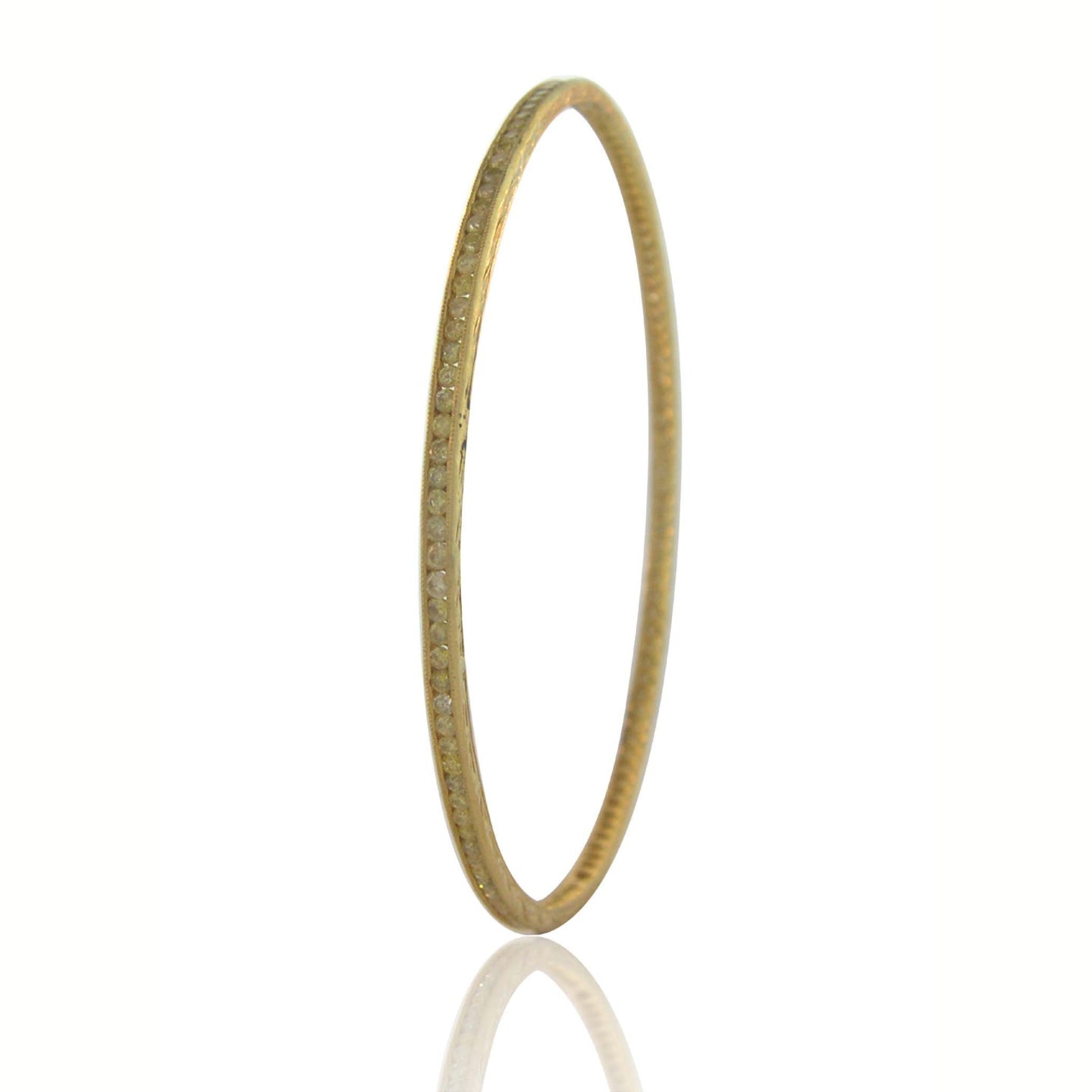 Channel Yellow Diamond Bangle