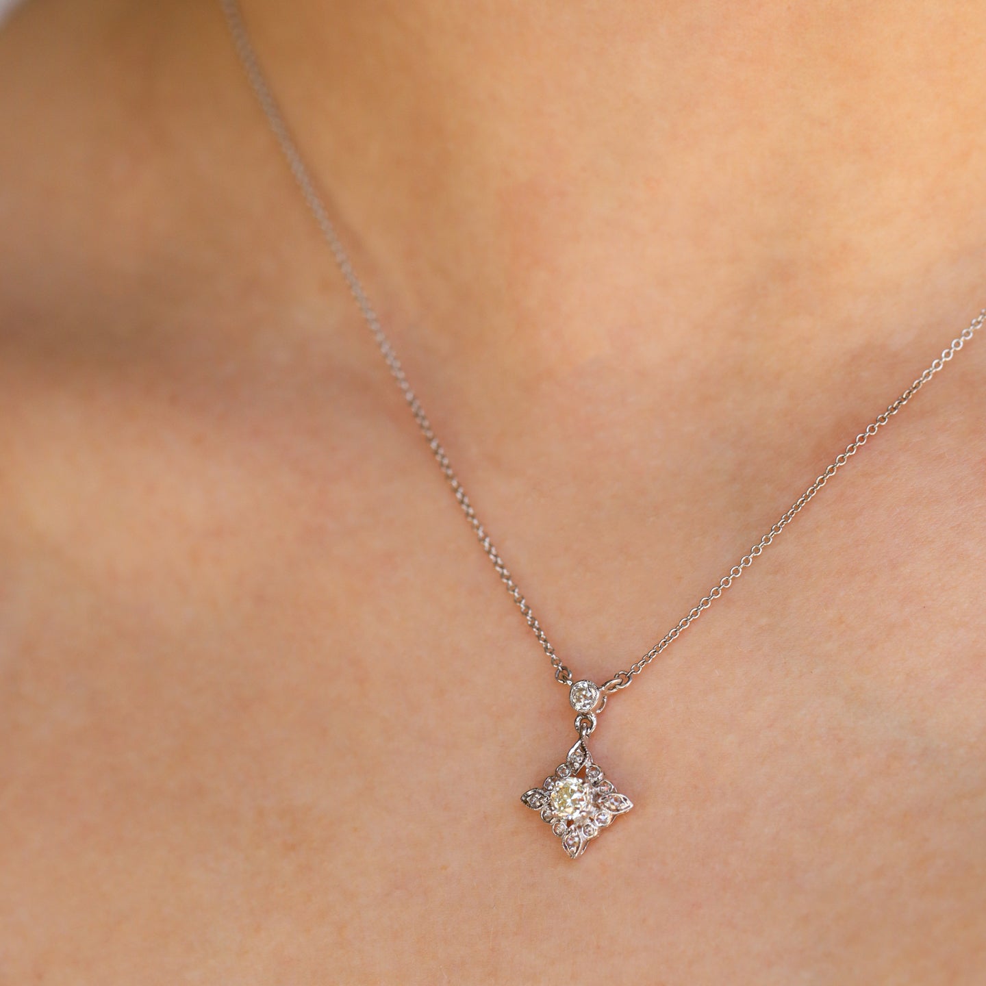 Old Mine Cut Vintage Necklace