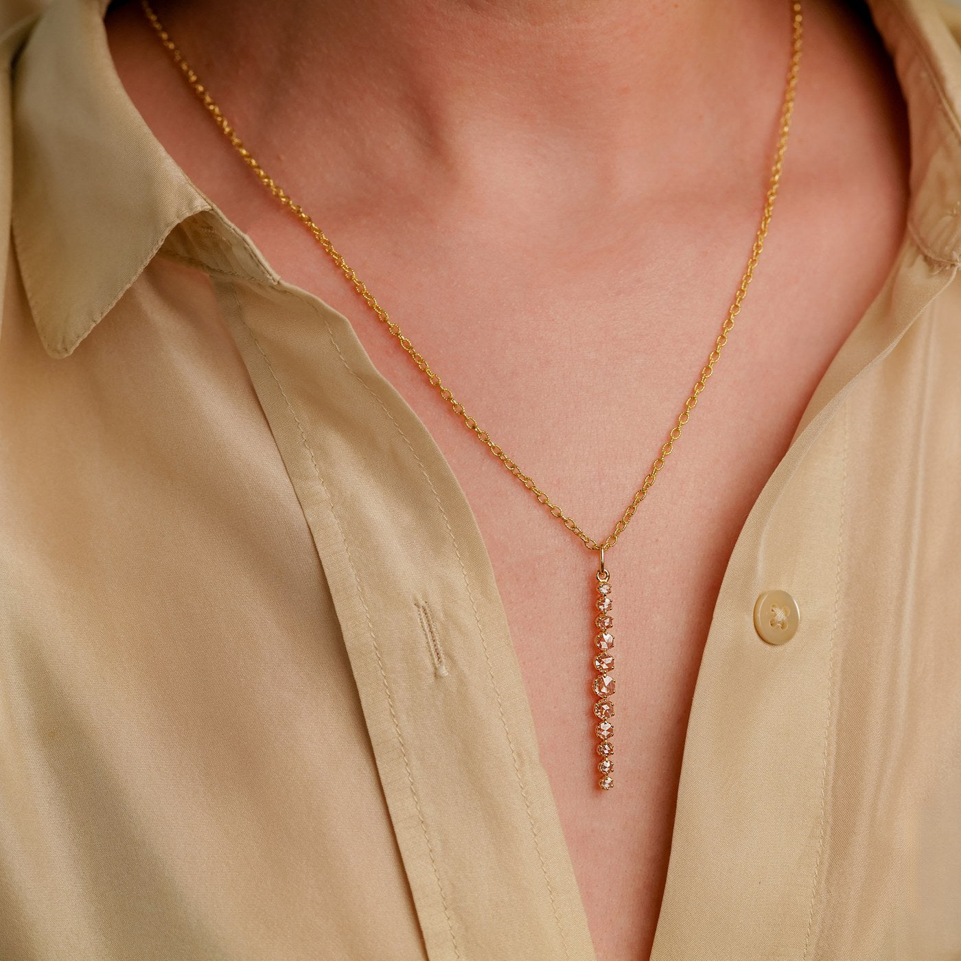 Alexa White Diamond Linear Pendant