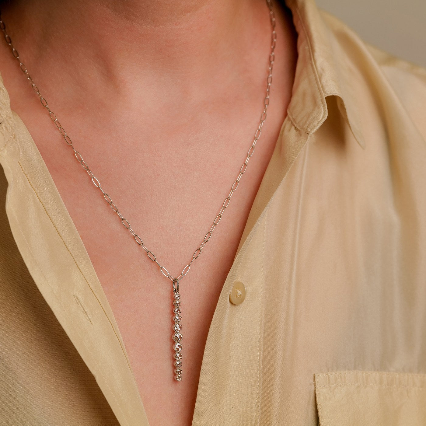 Alexa White Diamond Linear Pendant