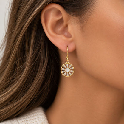 Arena White Diamond Drop Earrings