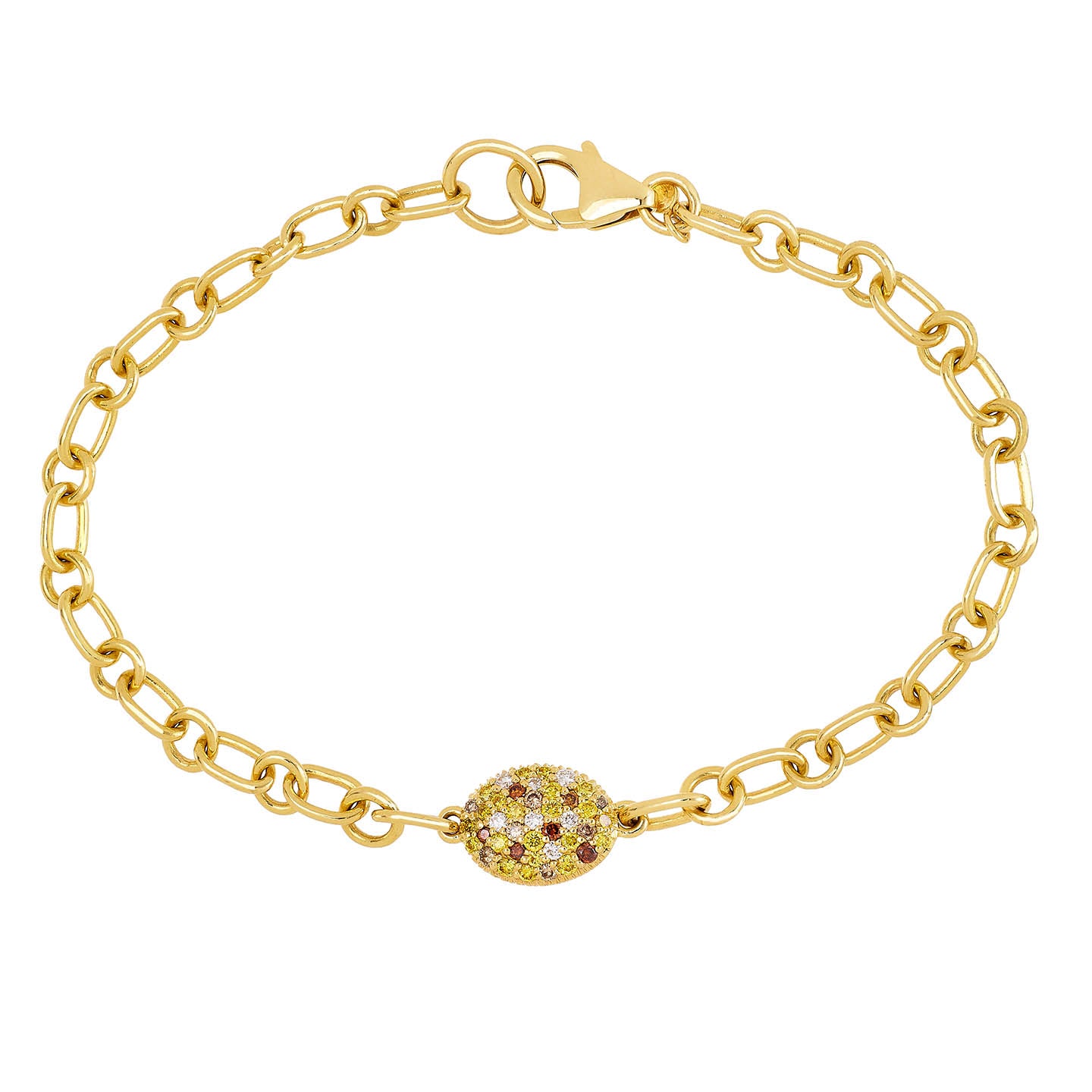 Disco Pebble Multi-Color Diamond Bracelet