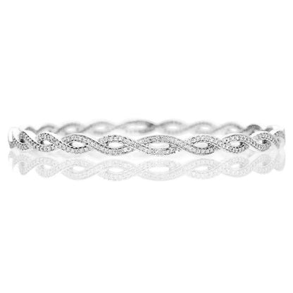 Infinity White Diamond Bangle