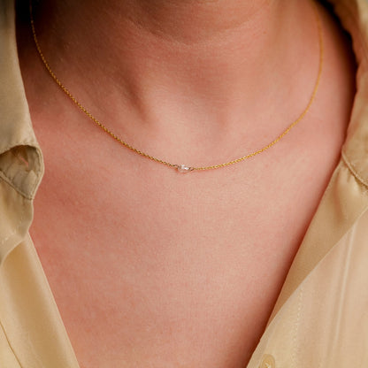 Cien Single Briolette White Diamond Necklace