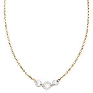 Cien 3 Stone Rose Cut Diamond Necklace