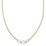 Cien 3 Stone White Diamond Necklace