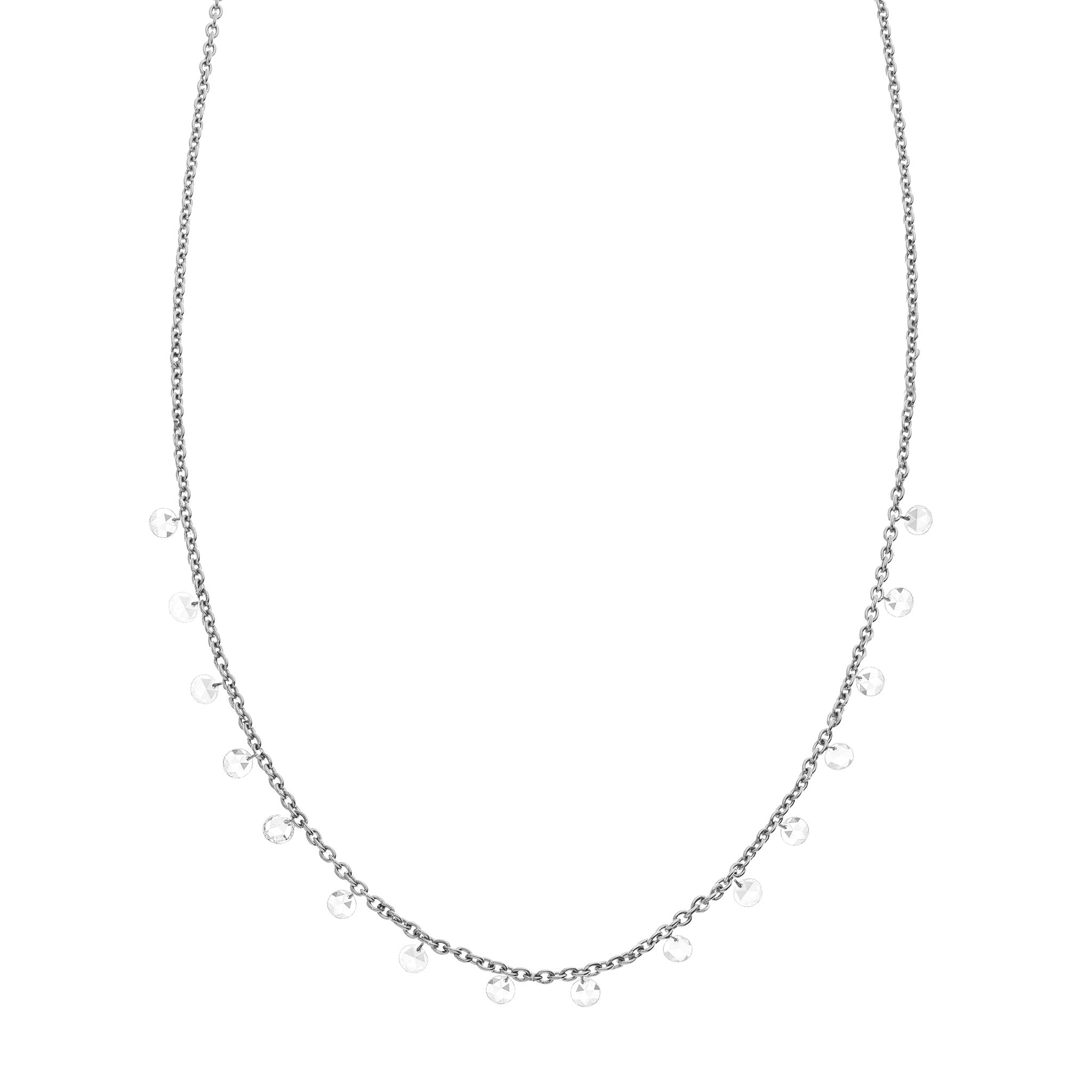 Cien White Diamond Long Drop Necklace