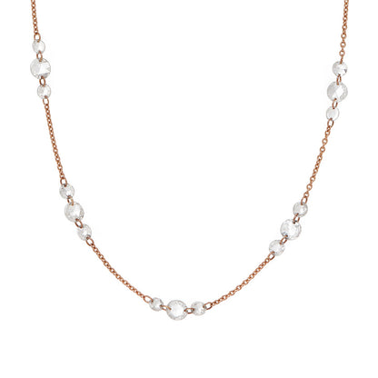 Cien Cluster White Diamond Station Necklace