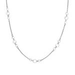 Cien Cluster White Diamond Station Necklace