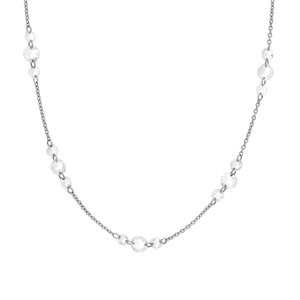 Cien Cluster White Diamond Station Necklace