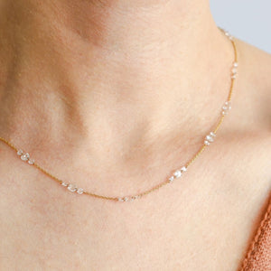 Cien Rose Cut Diamond Cluster Necklace