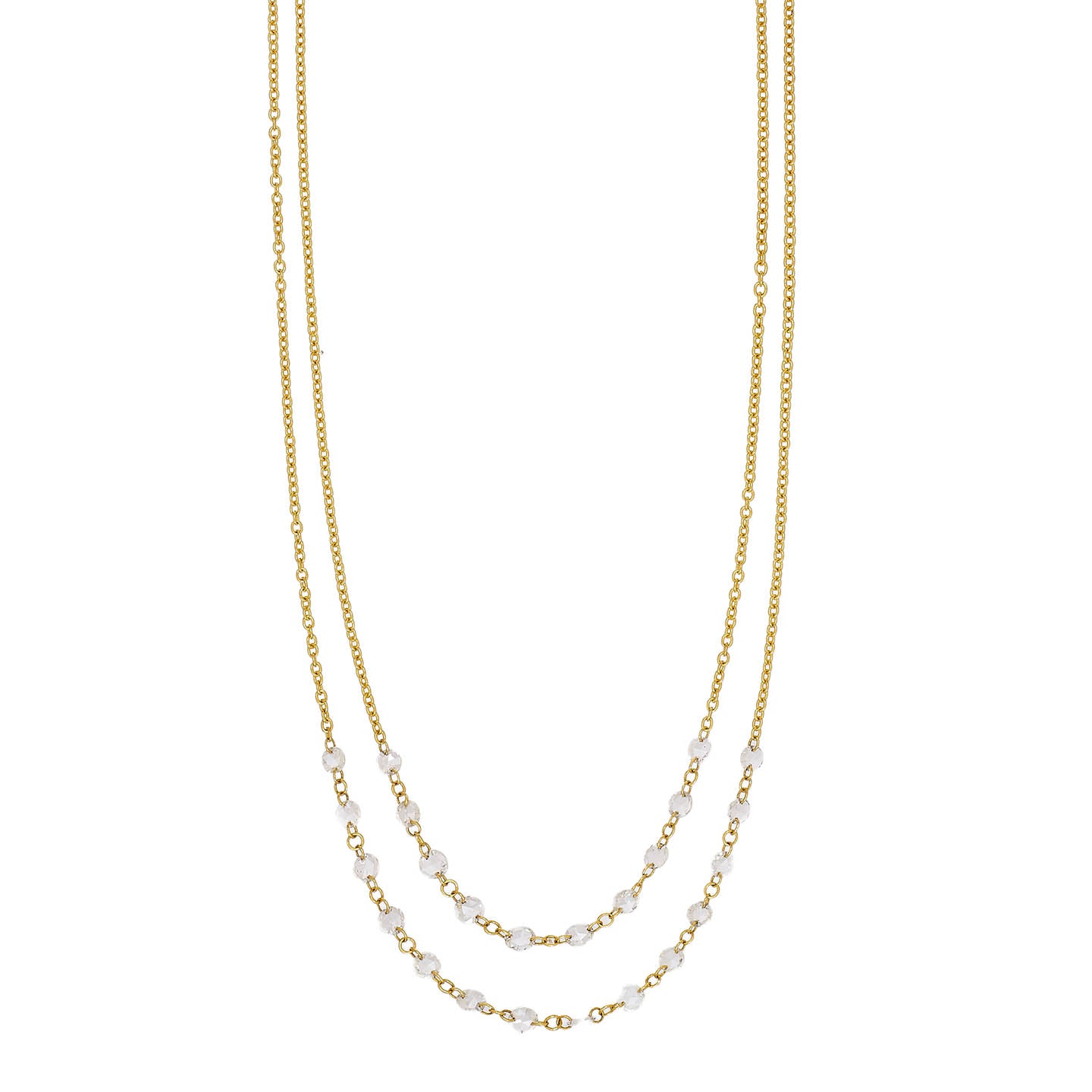 Cien White Diamond Double Strand Chain