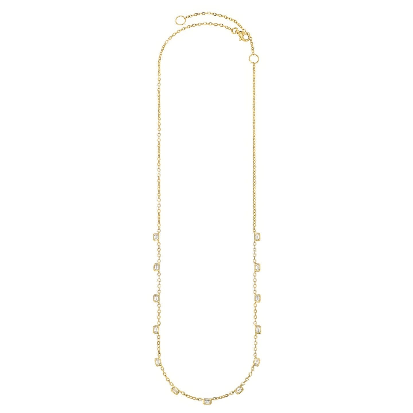 Nea White Diamond Station Necklace