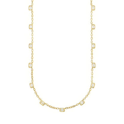 Nea White Diamond Station Necklace