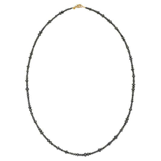 Noir Black Diamond Mix Size Bead Necklace