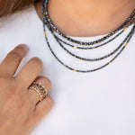 Noir Black Diamond and Gold Necklace