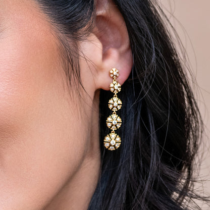 Camelia White Diamond Drop Earrings
