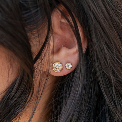 Cleo White Diamond Stud Earrings