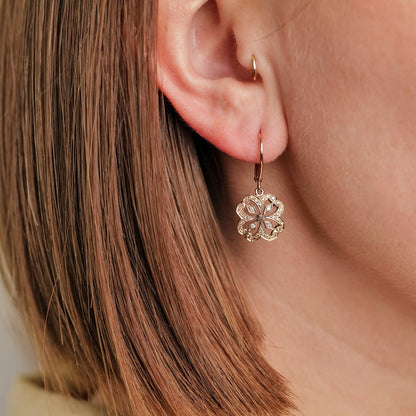 Clover Champagne Diamond Drop Earrings
