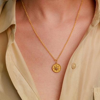 Compass White Diamond Charm