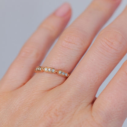 Deco White Diamond Band
