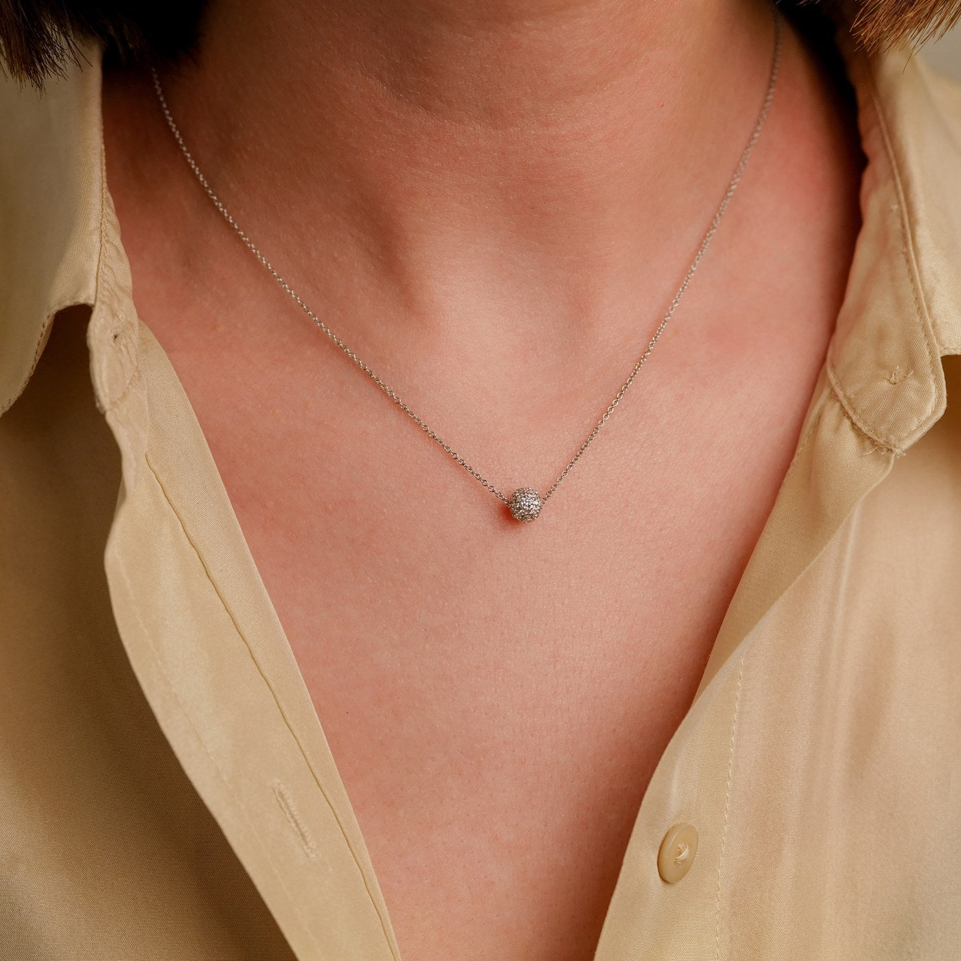 Disco White Diamond Pavé Necklace