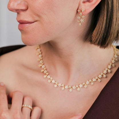 Enchanted Garden Diamond Long Earrings