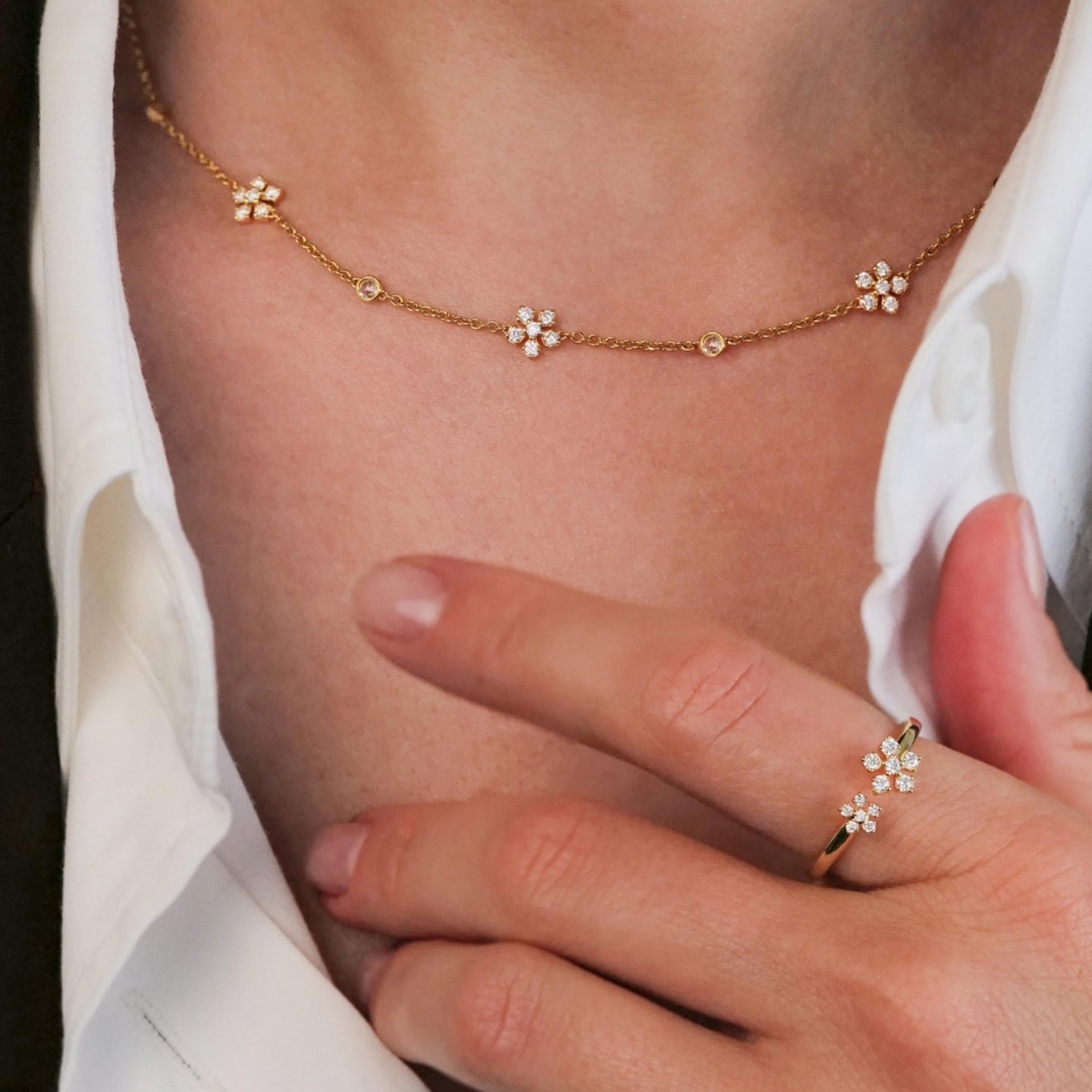 Enchanted Garden Toi et Moi White Diamond Ring