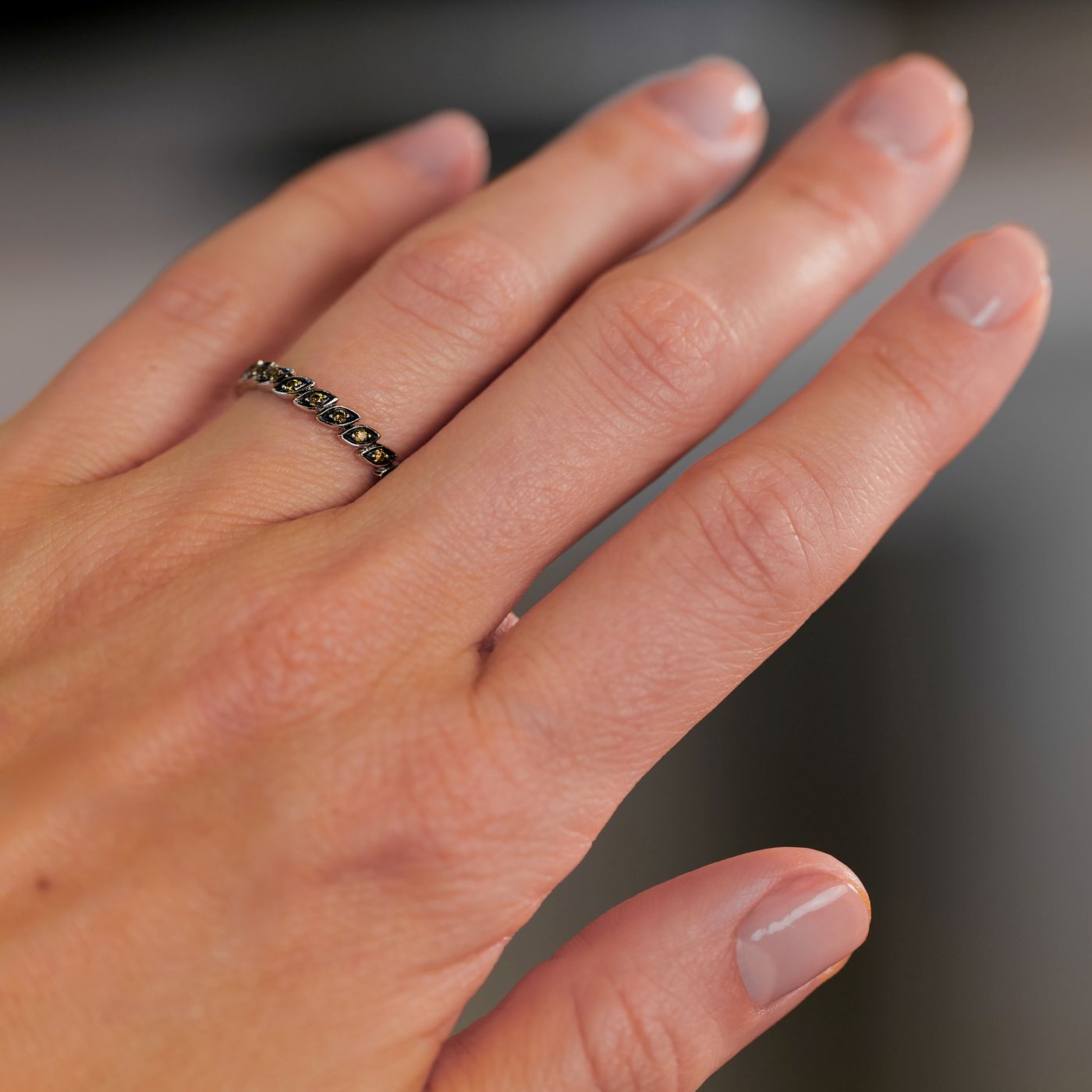 Feuille Green Diamond Band
