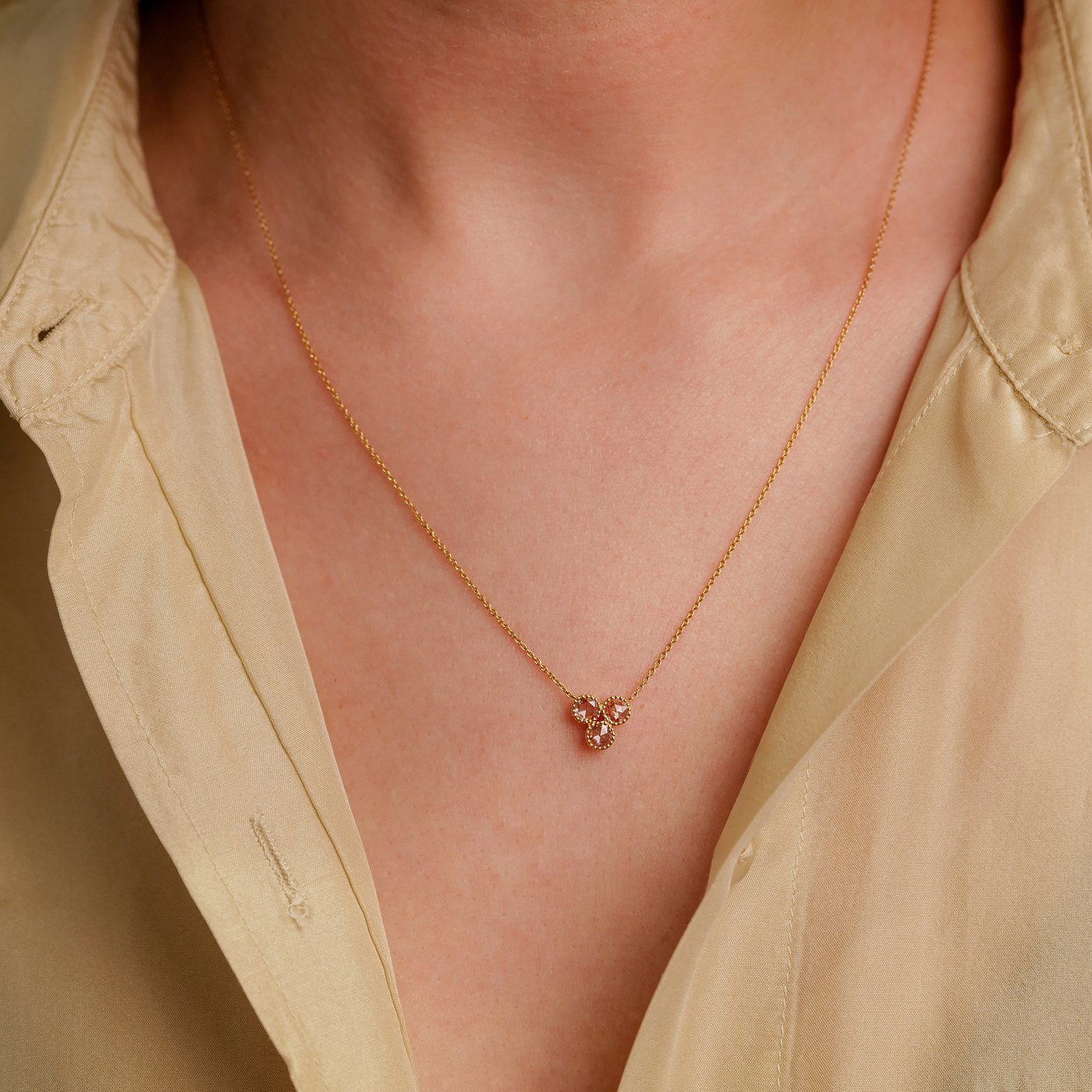 Grace White Diamond Trio Necklace