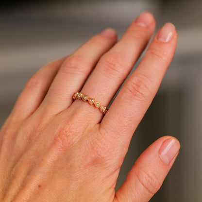 Heart White Diamond Band