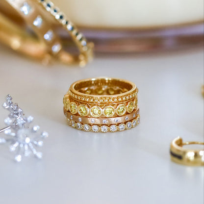 Modern Bezel Yellow Diamond Band