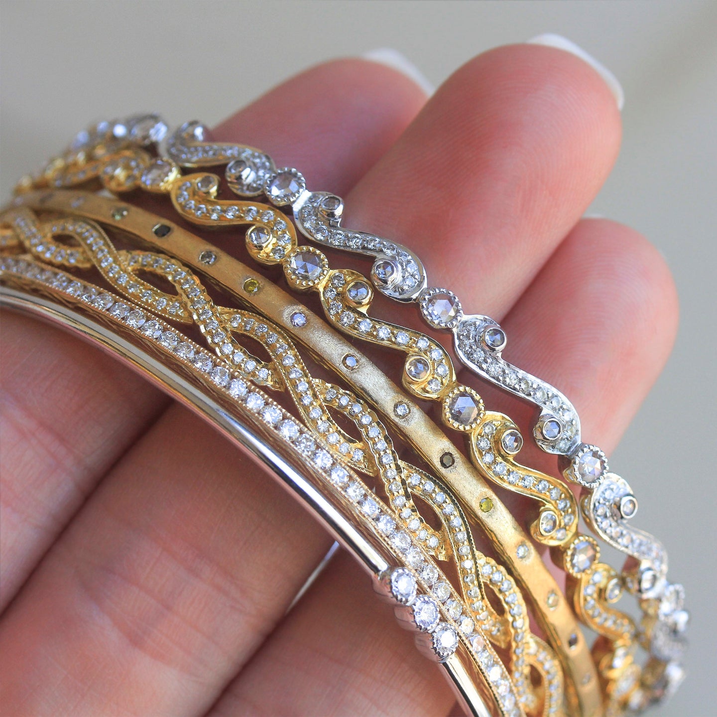 Infinity White Diamond Bangle