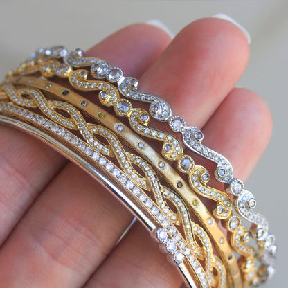 Infinity White Diamond Bangle
