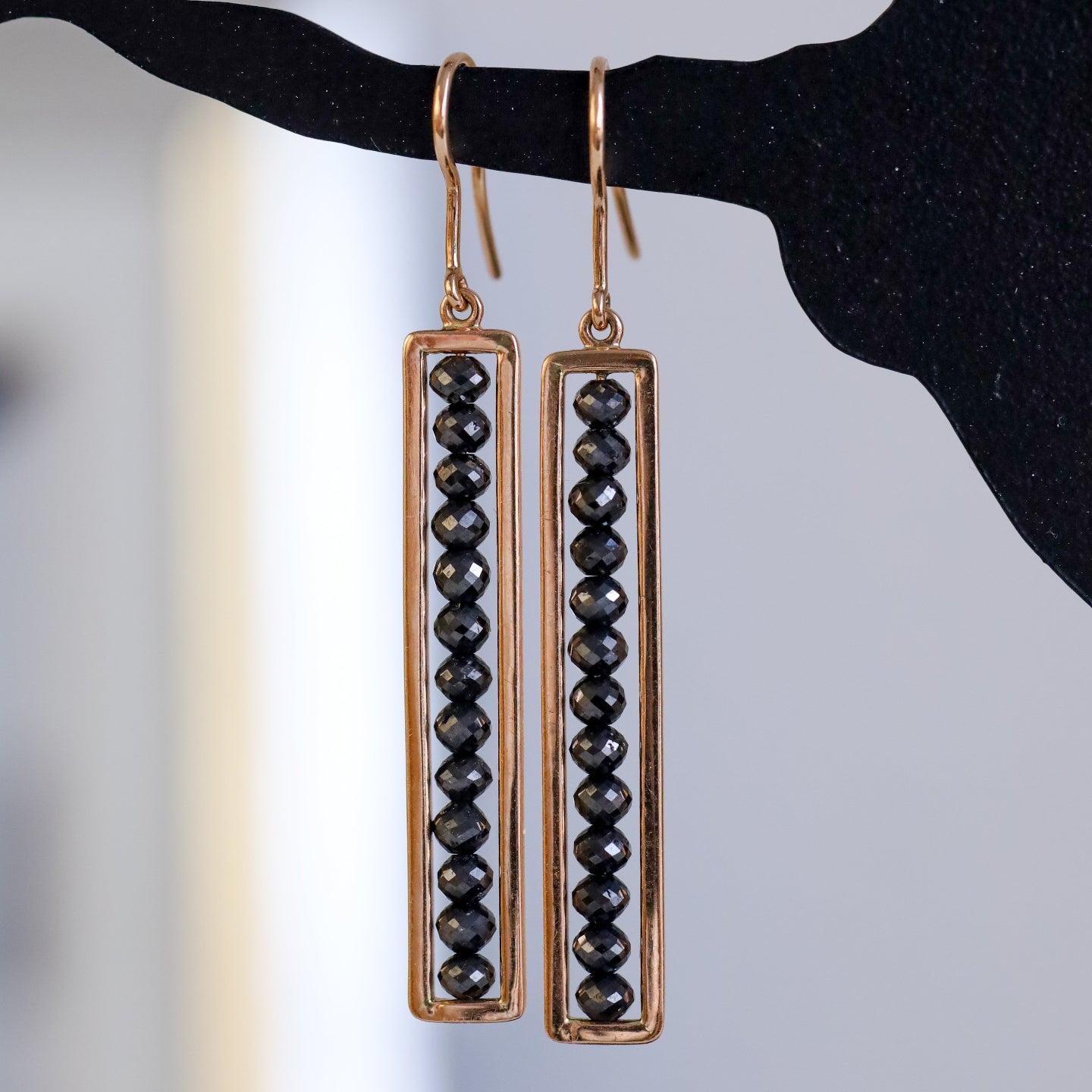 Leila Black Diamond Drop Earrings