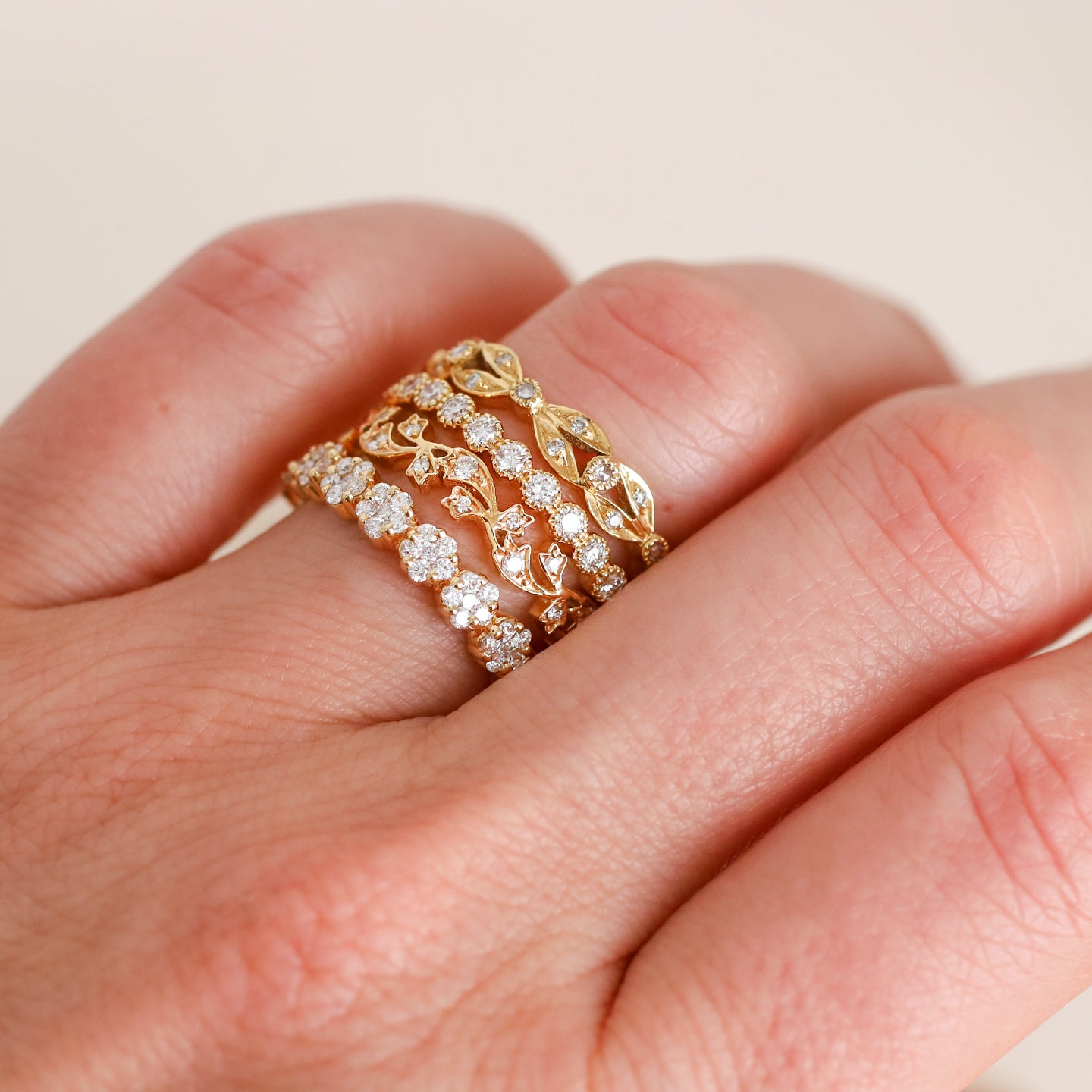 Rosetta White Diamond Band
