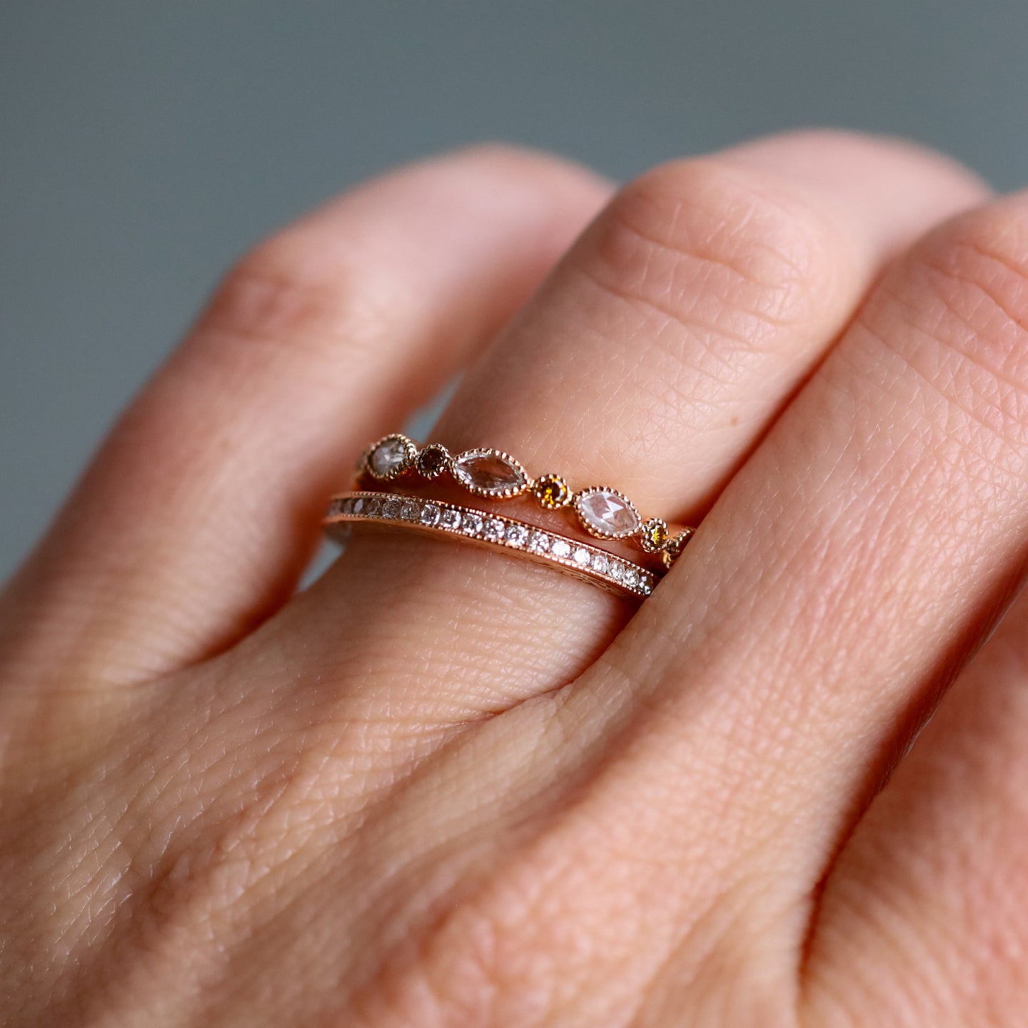 Amara Burnt Orange Diamond Band