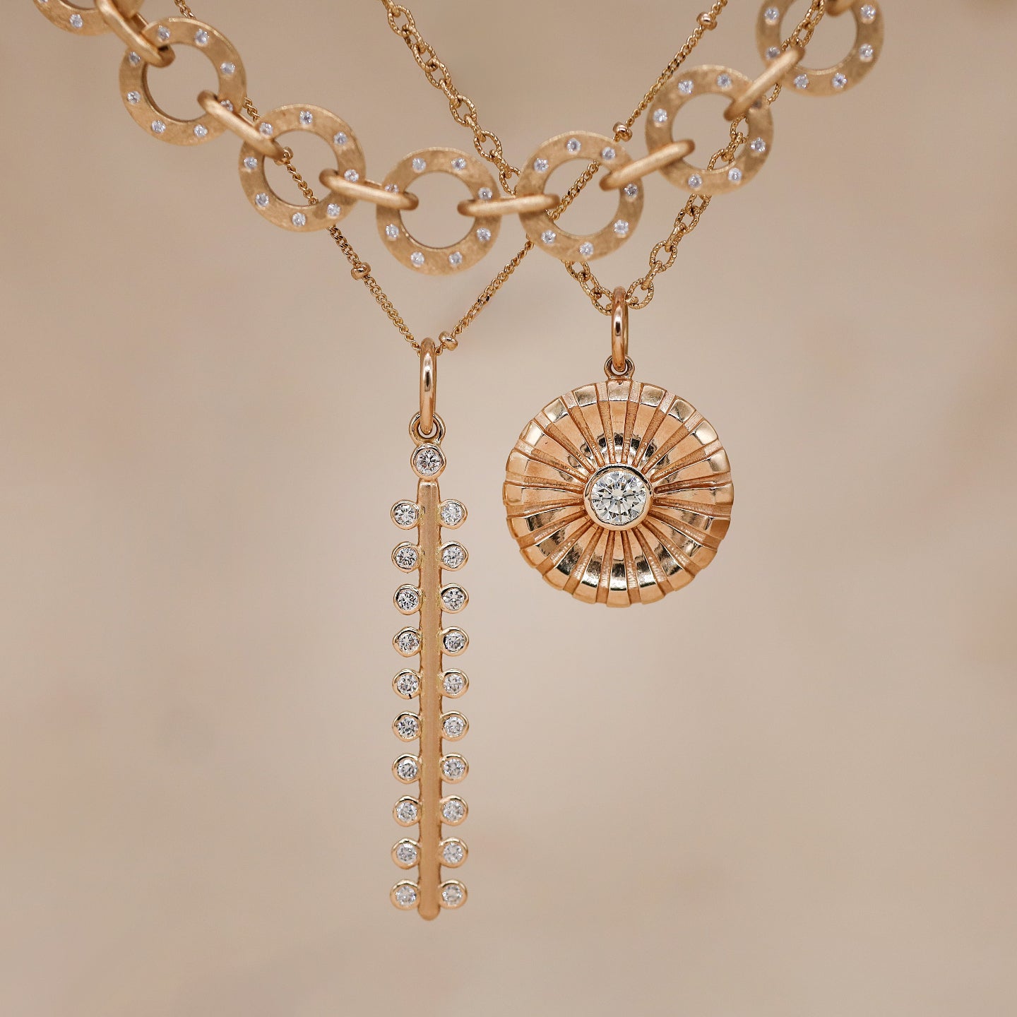 Mist White Diamond Linear Pendant