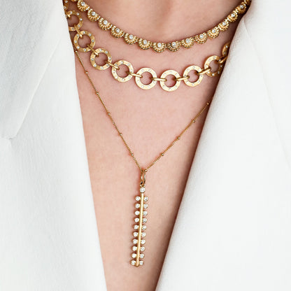 Mist White Diamond Linear Pendant