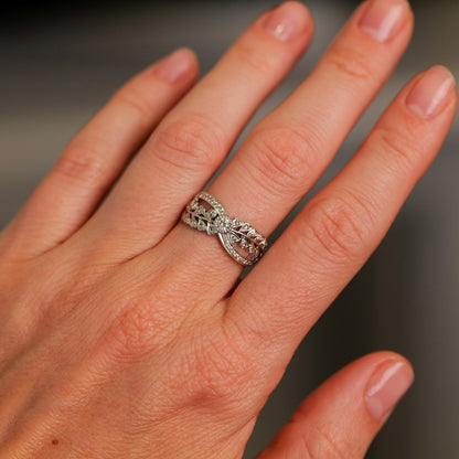 Ivy Rose and Old Mine Cut White Gold Ring