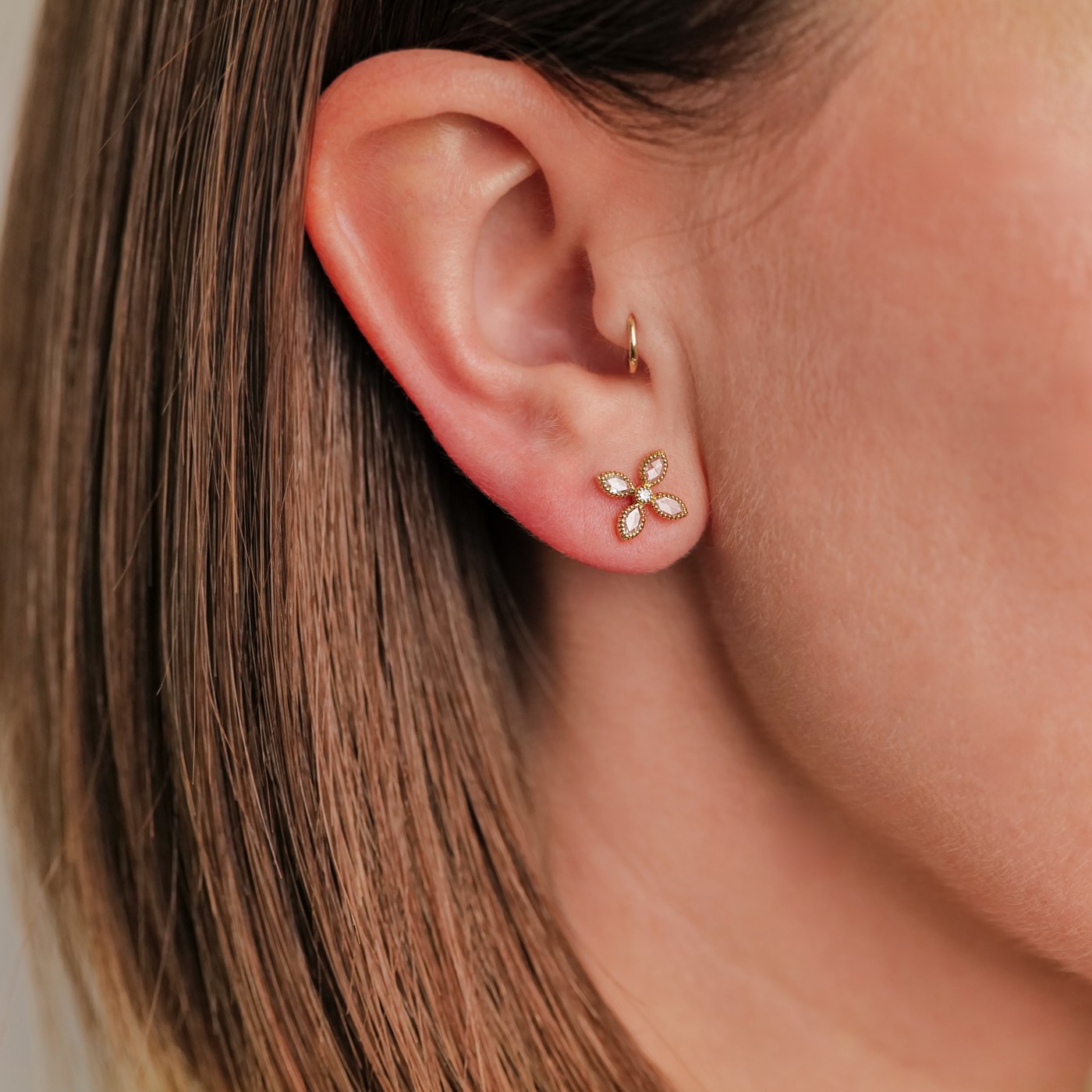Jasmine White Diamond Stud Earrings