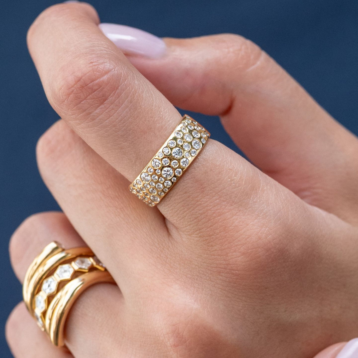 Confetti White Diamond Band