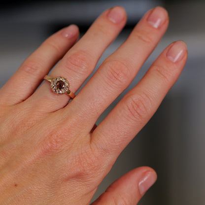 Venus Champagne Rose Cut Diamond Rose Gold Ring