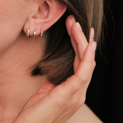 Tiia White Diamond Huggies