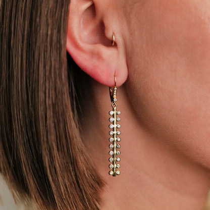 Mist White Diamond Drop Earrings