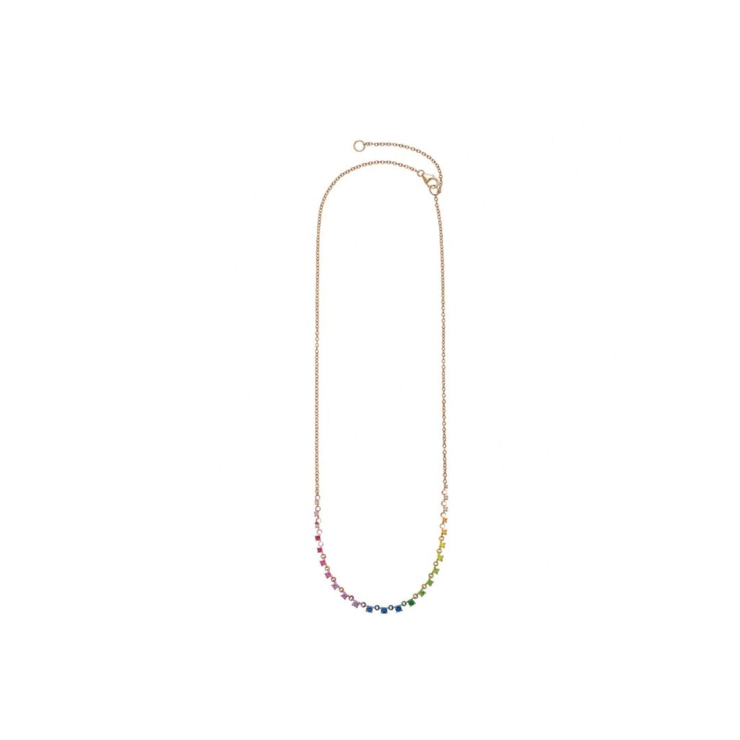 Mylene Rainbow Sapphire Tennis Necklace