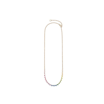 Mylene Rainbow Sapphire Tennis Necklace